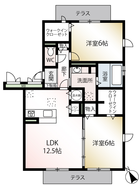 101号室タイプ 間取り図